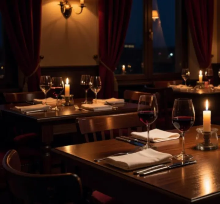 Nastrojowa sala restauracyjna Dutch Pipe Service z wieczorną atmosferą pokerową
