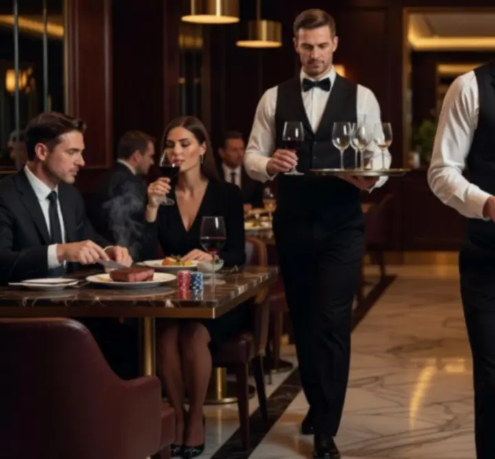 Załoga Dutch Pipe Service w trakcie obsługi Gości w restauracji